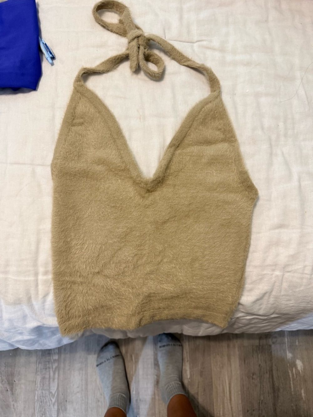 Gymshark Tan Fuzzy Halter Camisole